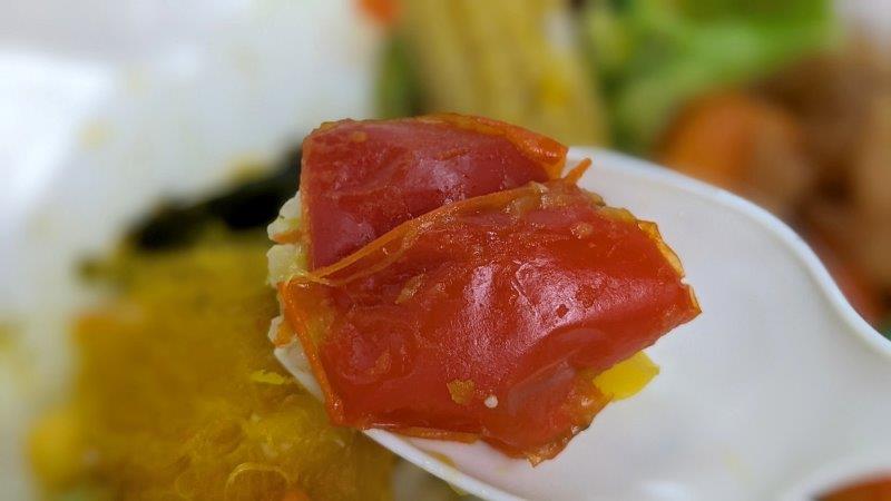 夏の彩り野菜カレーの赤パプリカ