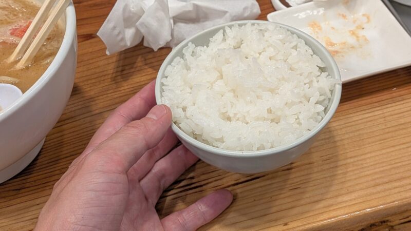 小ライスのボリューム