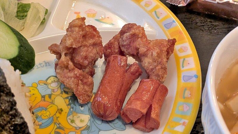 唐揚げとウィンナー