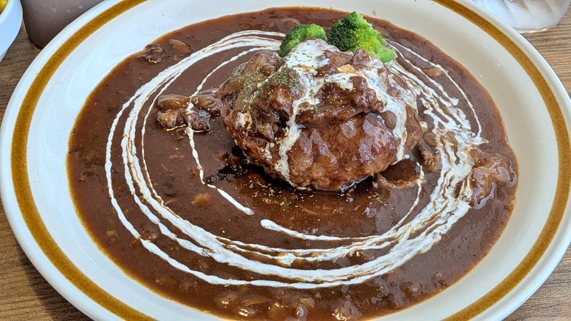 デミグラスハンバーグのアップ