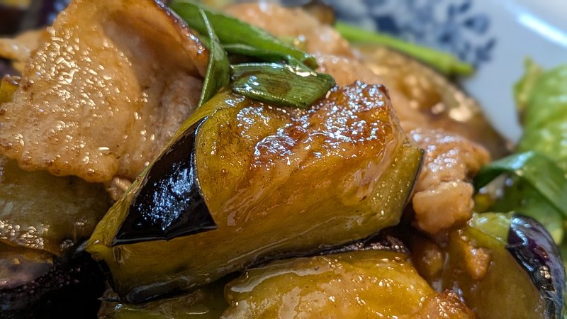 ブタとナスの中華炒めアップ